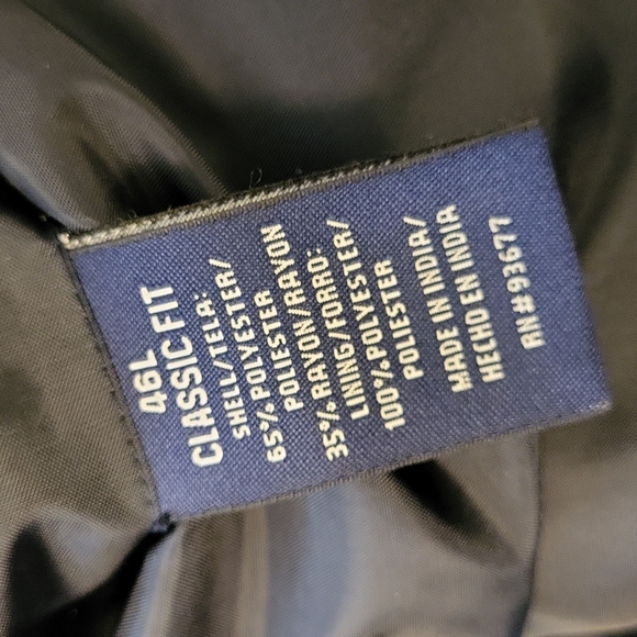 Mens sport coat size 46 long by Stafford. Slightly used blue/gray material. - Picture 7 of 7